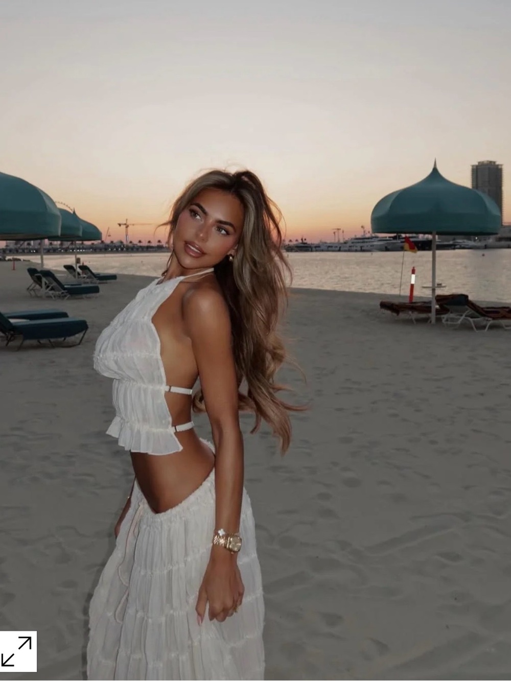 Ivory Halter Ruffle Two Piece Set - Picture 2 of 6